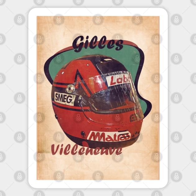 Gilles Villeneuve Sticker by Popcult Posters